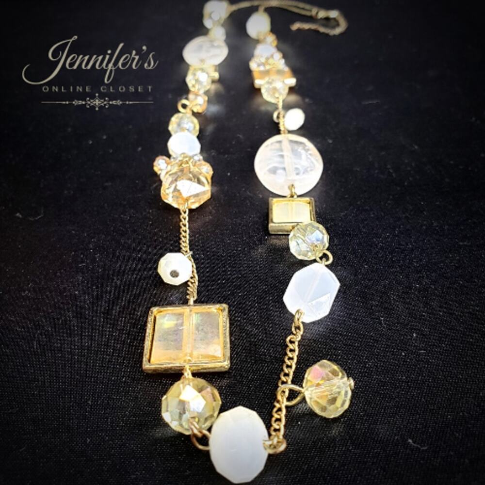 3/$25 Mixed Glass Beaded and Gold Tone Chain Necklace - Picture 7 of 10